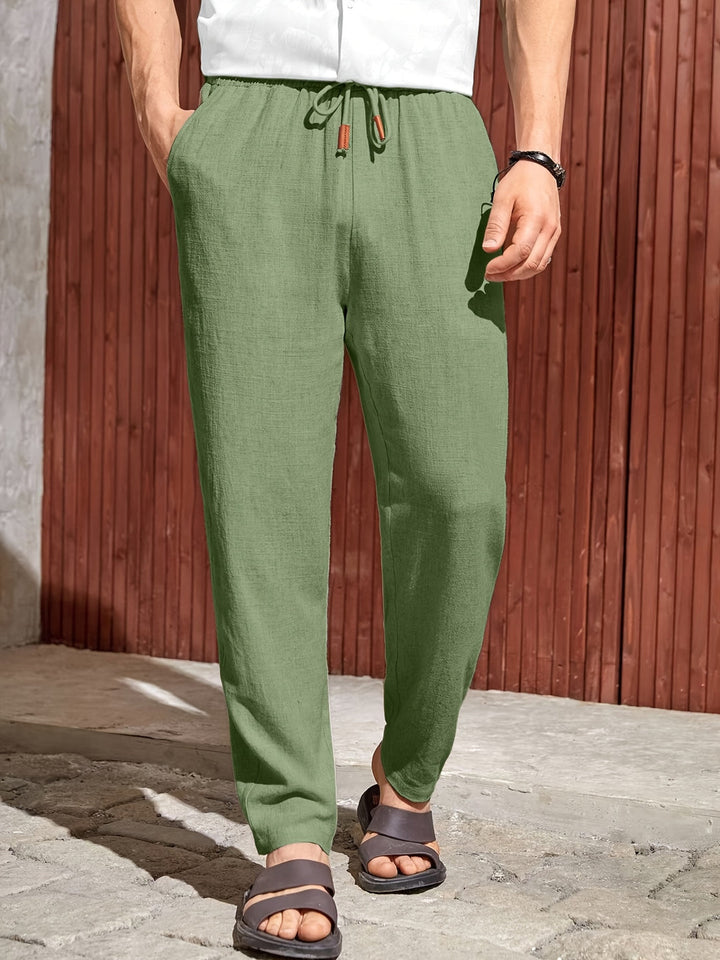 Pantaloni Uomo | Stile Old Money | Casual & Confortevoli | Vita con Corda