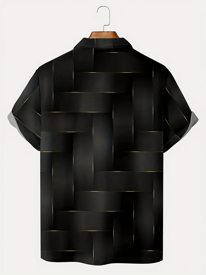 Camicia Uomo | Stampa Geometrica | Maniche Corte | Casual & Sportiva