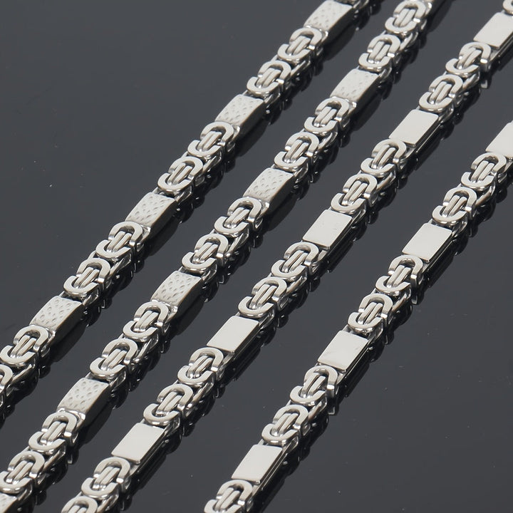 Set Collana e Bracciale da Uomo | Acciaio Inossidabile | Maglie Piatte & Design Elegante