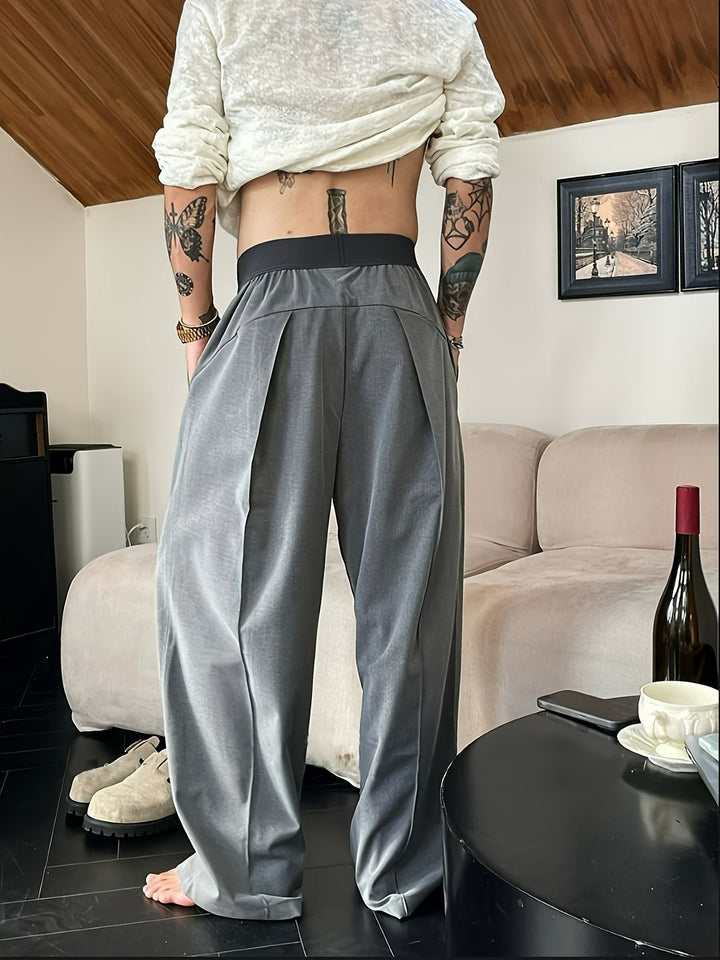 Pantaloni da Uomo | Vestibilità Relax | Vita Elastico | Colori a Contrasto