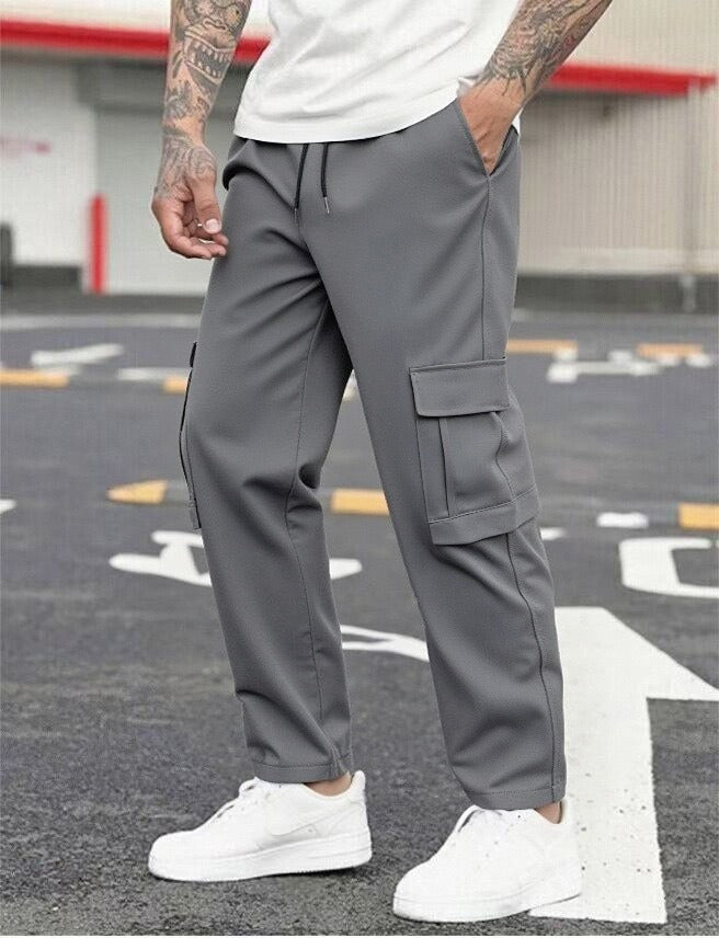 Pantaloni Cargo Uomo | Vestibilità Larga | Tasche a Patta | Casual Primavera