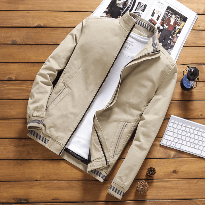 Giacca Uomo | Slim Fit in Cotone | Zip Frontale & Tasche Laterali | Modello Corto