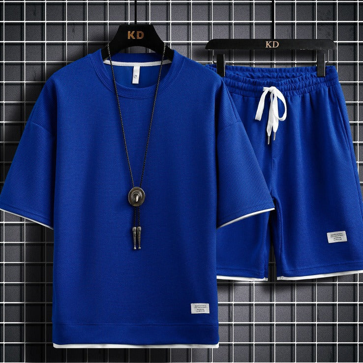 Set Sportivo Uomo | Struttura a Waffle & Traspirante | Vestibilità Larga | Poliestere