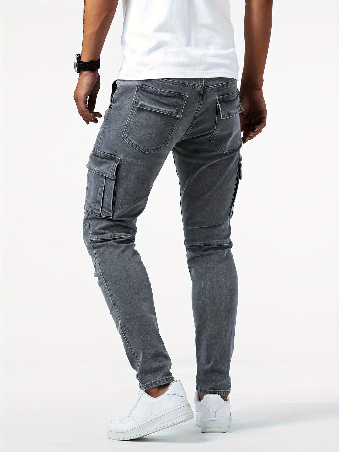 Jeans Cargo Uomo | Slim Fit | Più Tasche & Stile Trendy | Eleganza Casual