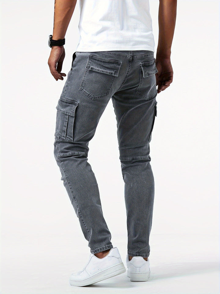 Jeans Cargo Uomo | Slim Fit | Più Tasche & Stile Trendy | Eleganza Casual
