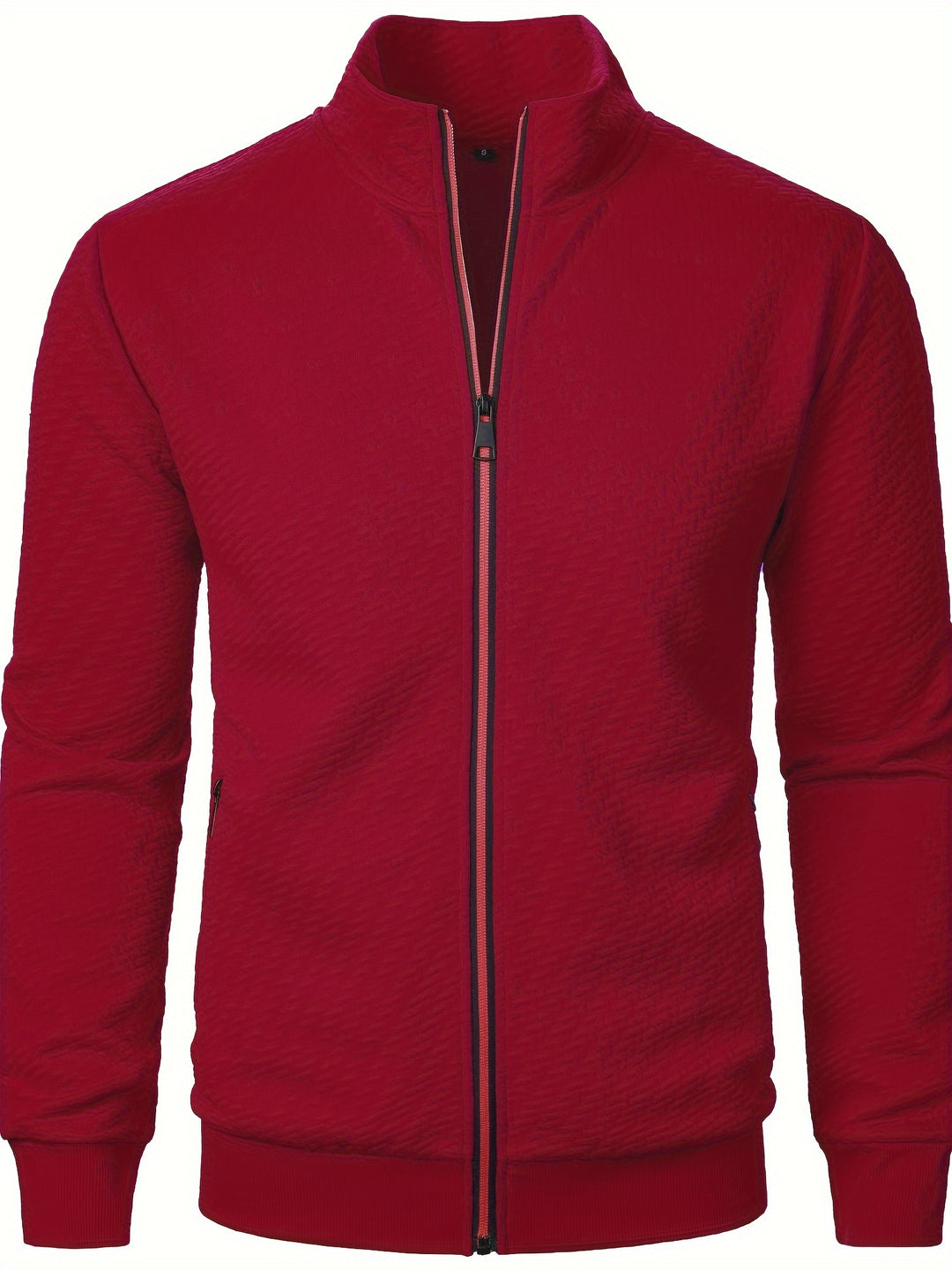 Giacca Uomo Casual con Zip | Colletto Alto | Tessuto Jacquard | Primavera-Autunno