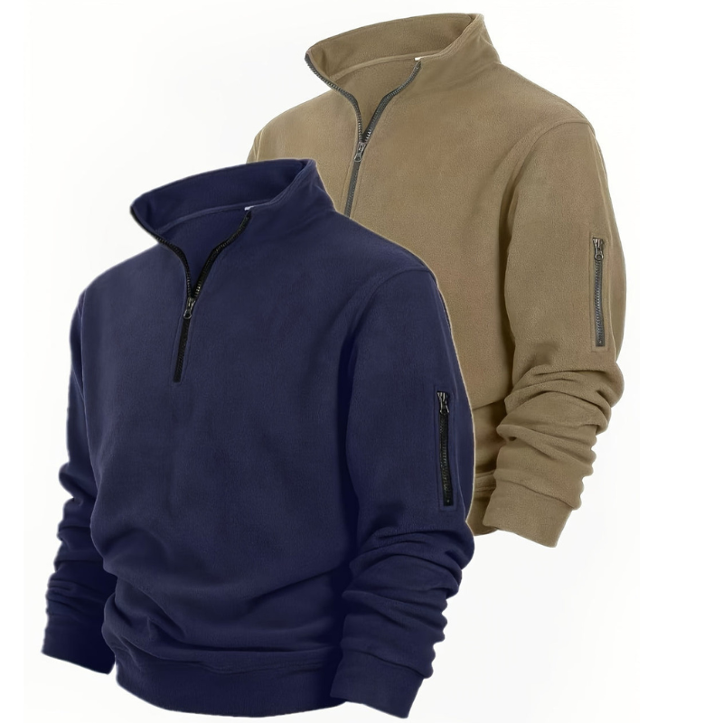 Maglioni Uomo | Felpa Henley a 2 pezzi con mezza zip | Casual