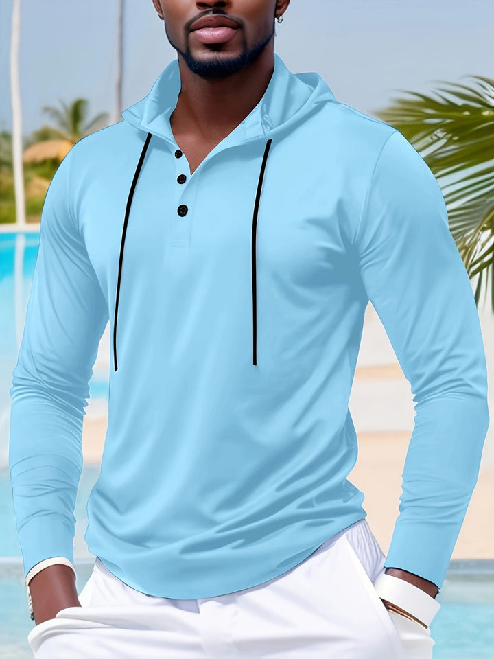 T-Shirt da Uomo | Maniche Lunghe & Cappuccio | Leggera & Traspirante | Primavera