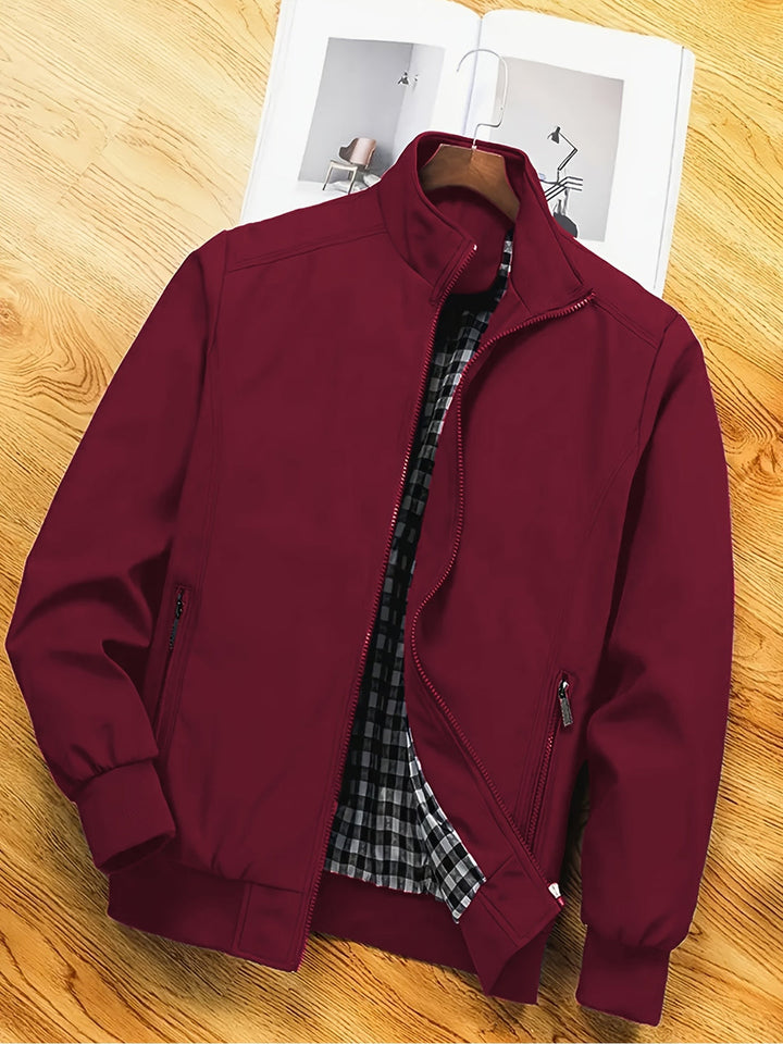 Giacca in Poliestere Uomo | Collo Alto & Chiusura Lampo | Casual & Lavoro | Primavera & Autunno