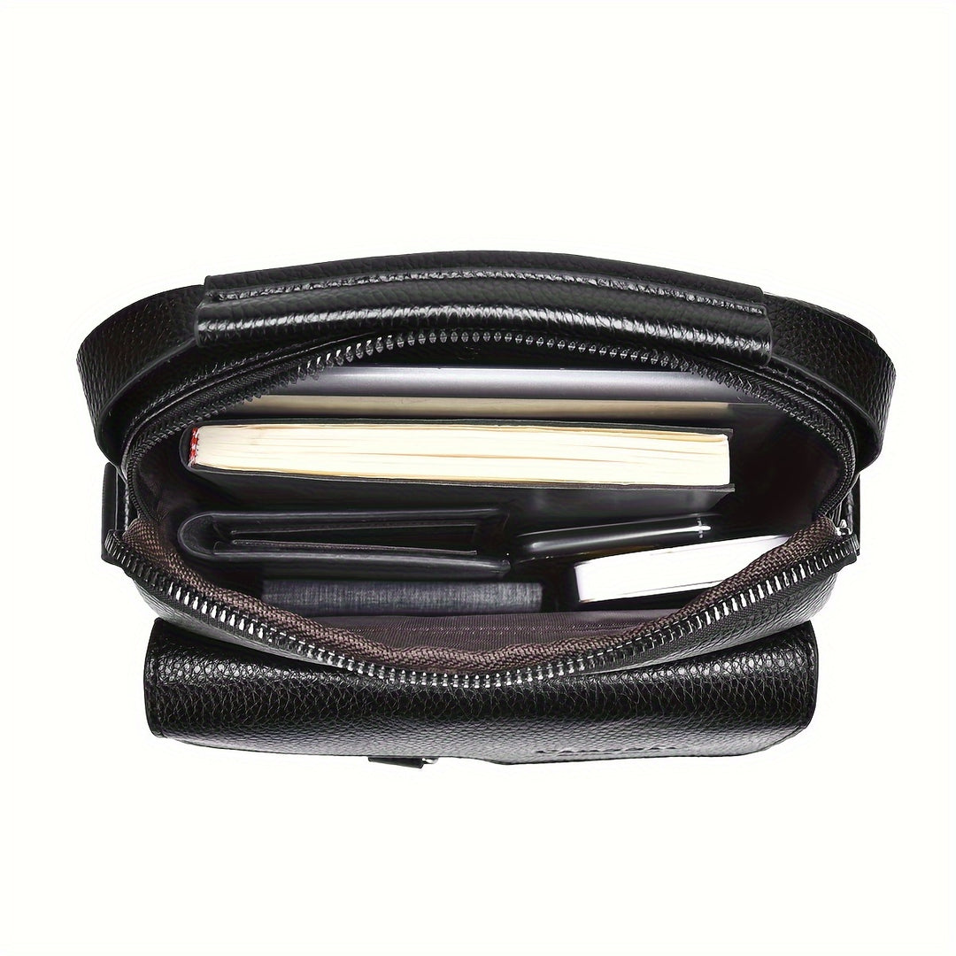Borsa a Spalla da Uomo | Look Business Vintage | Design a Più Scomparti & Cintura Rimovibile