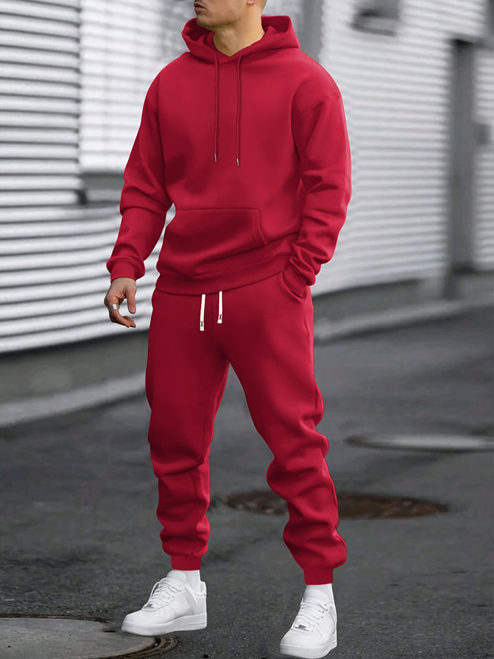 Completo Sportivo Uomo | Felpa con Cappuccio & Pantaloni Sportivi | Confortevole & Traspirante | Primavera & Autunno