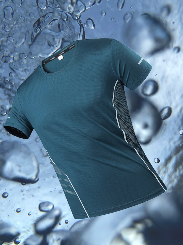 T-shirt da uomo | Asciugatura rapida & Traspirante | Motivo a righe & Vestibilità comoda | Sport & Casual