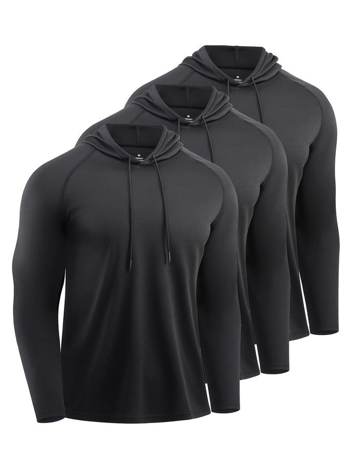 Felpe con Cappuccio da Uomo (3-Pack) | Asciugatura Rapida & Traspirante | Stile Sportivo con Cappuccio | Poliestere
