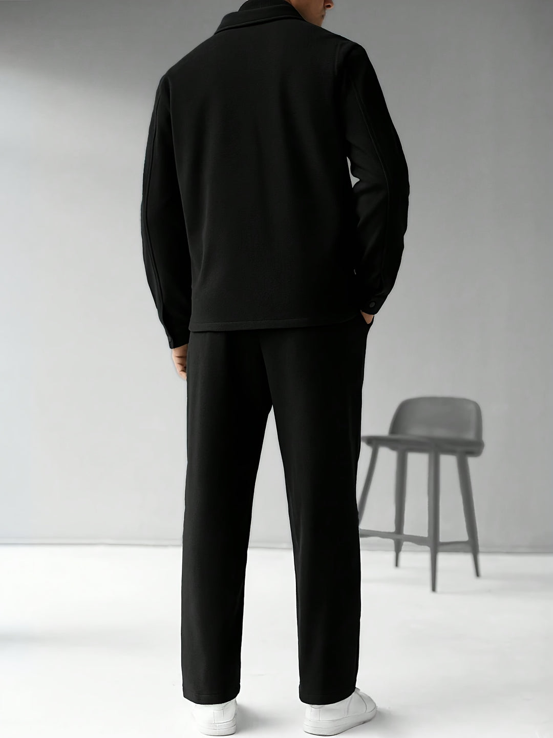 Completo Casual Uomo 2 Pezzi | Camicia Button-Up e Pantaloni | Vestibilità Ampia | Poliestere