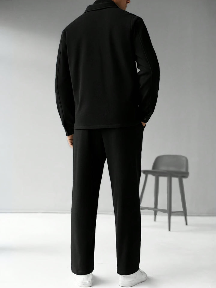 Completo Casual Uomo 2 Pezzi | Camicia Button-Up e Pantaloni | Vestibilità Ampia | Poliestere