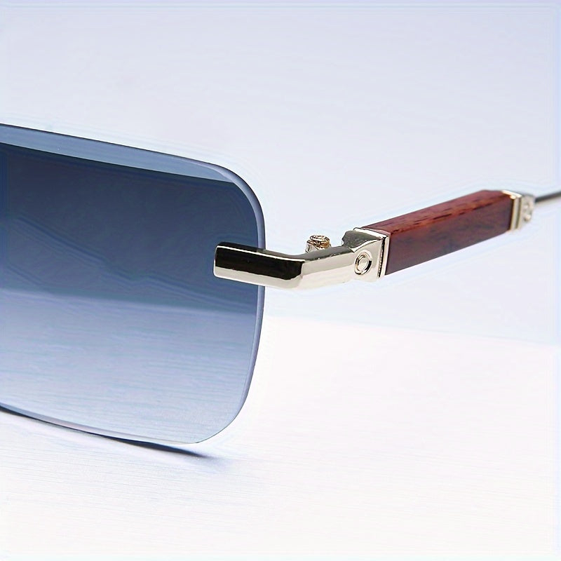Occhiali da sole da uomo | Lenti sfumate | Montatura metallica senza bordi | Elegante e leggero