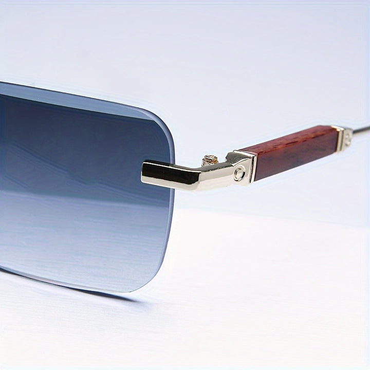 Occhiali da sole da uomo | Lenti sfumate | Montatura metallica senza bordi | Elegante e leggero