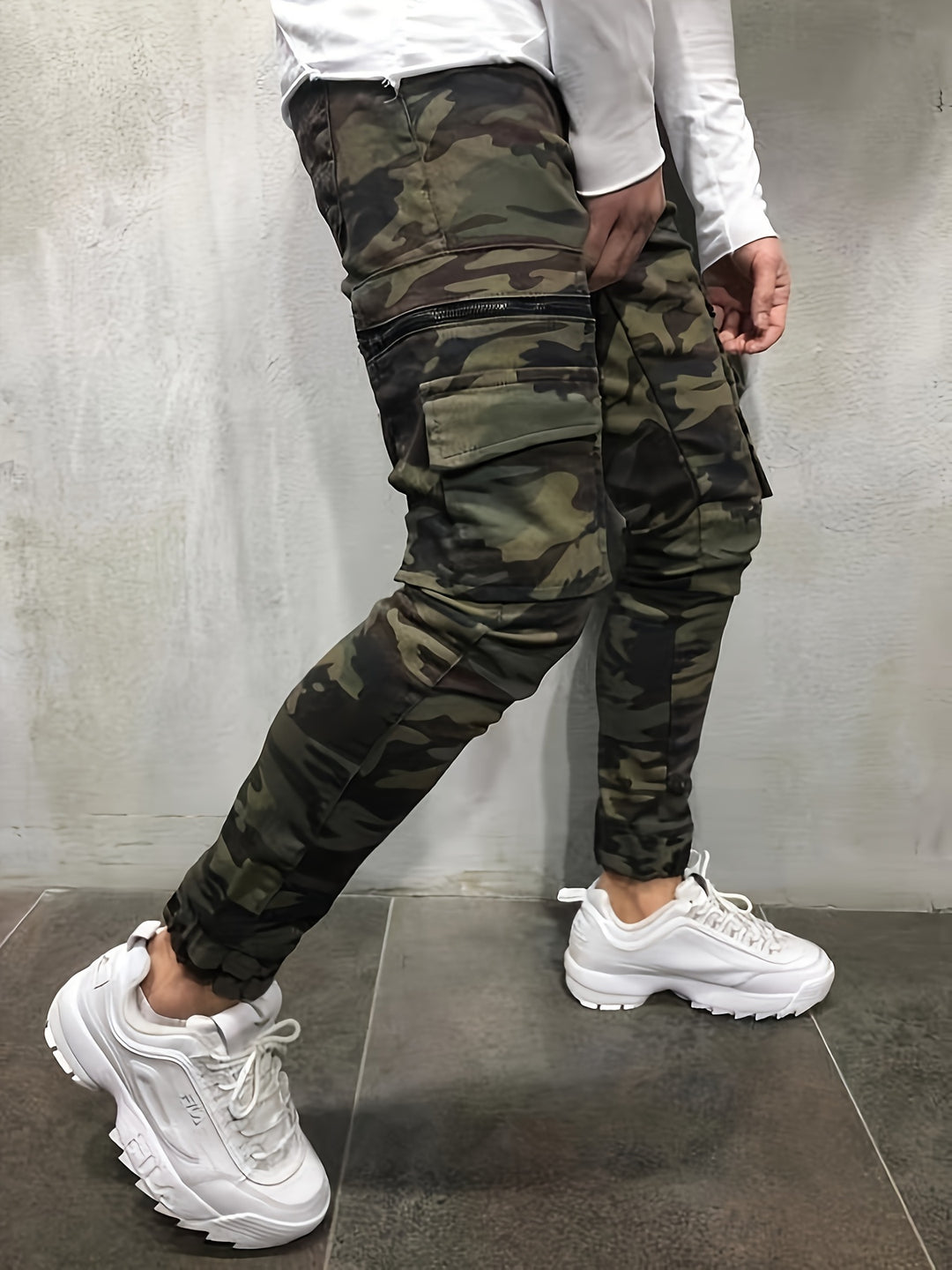 Jeans Cargo Uomo | Slim Fit | Camo | Più Tasche | Misto Cotone