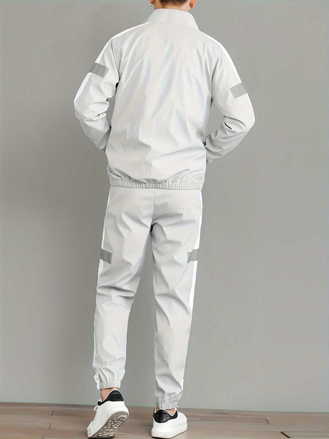 Set Sportivo Uomo | Giacca Zip-Up Riflettente & Pantaloni da Jogging | Traspirante & Confortevole