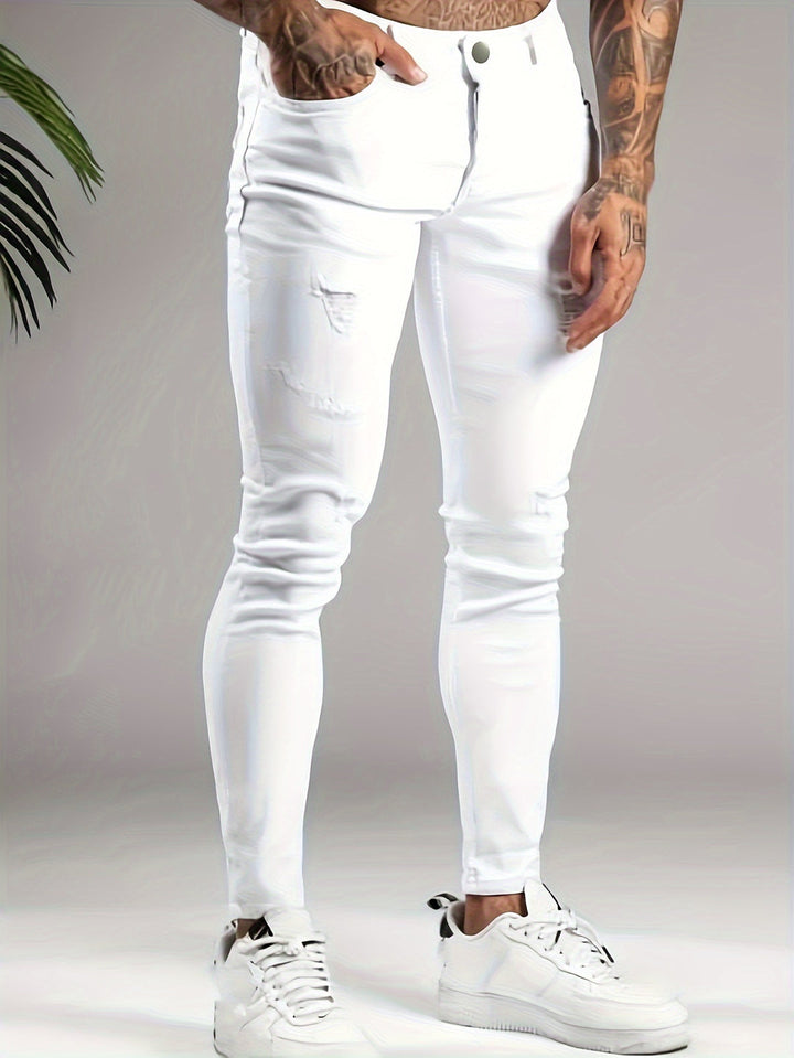 Jeans Skinny da Uomo | Stile Moderno e Vestibilità Slim | Bianco e Versatile