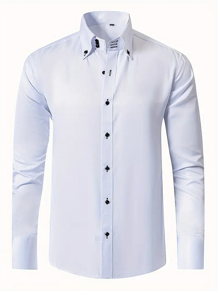 Camicia Formale da Uomo | Elegante & Professionale | Maniche Lunghe & Chiusura con Bottone | Abbigliamento Primaverile