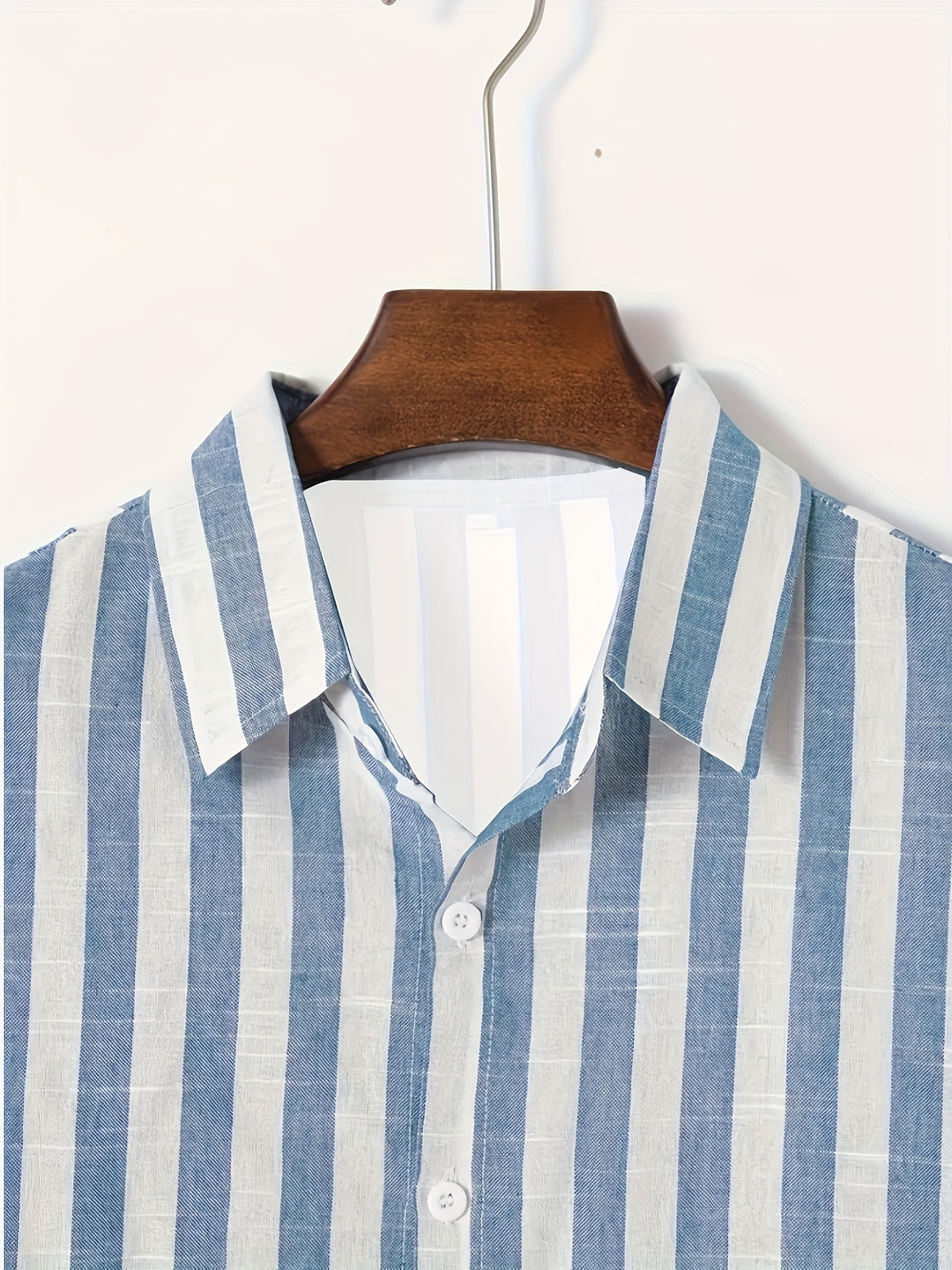 Camicia da Uomo | A Righe & Comfort Stretch | Manica Corta & Colletto Revers