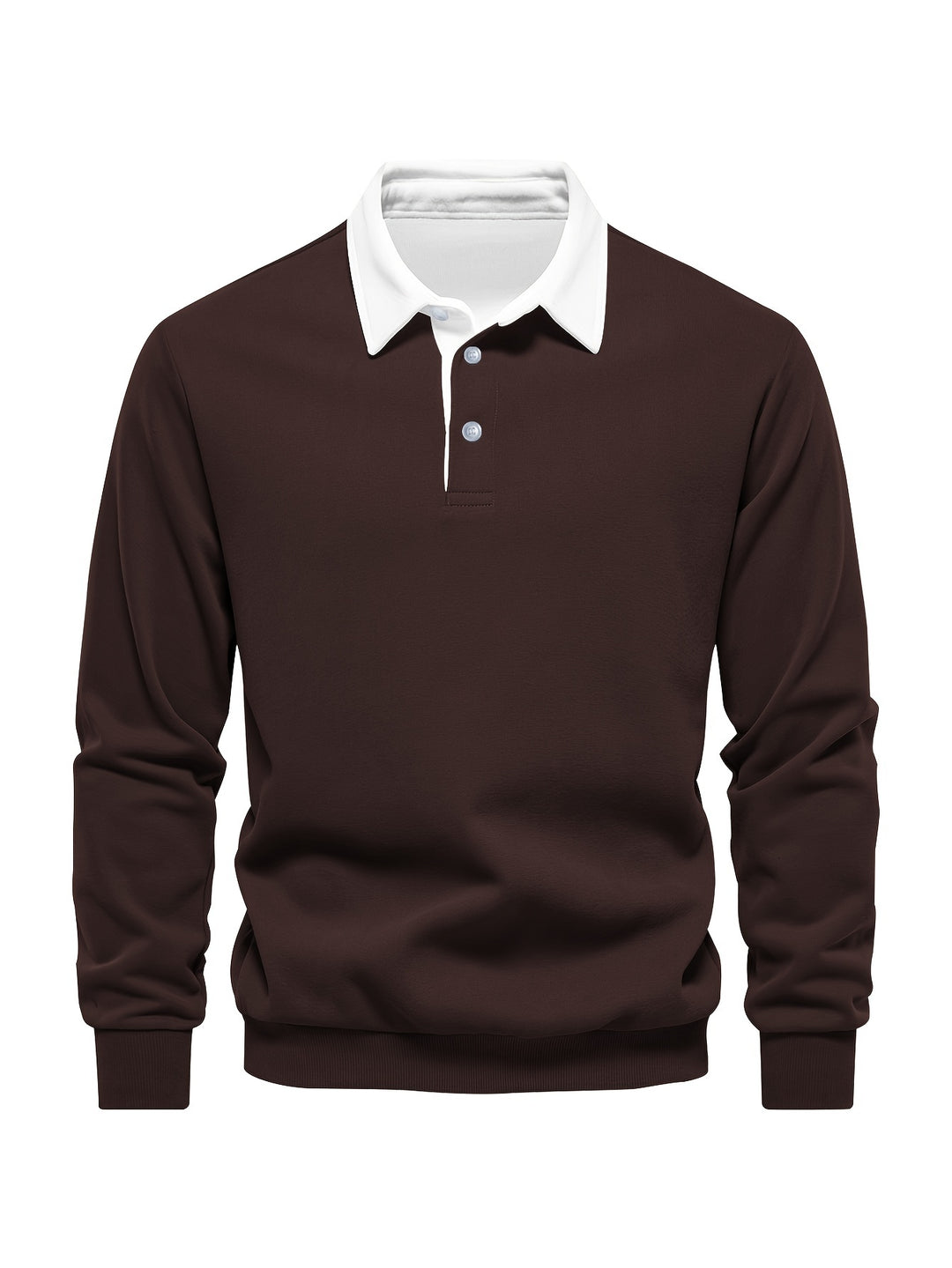 Camicia Casual da Uomo | Maniche Lunghe | Morbido Tessuto | Colletto Bianco