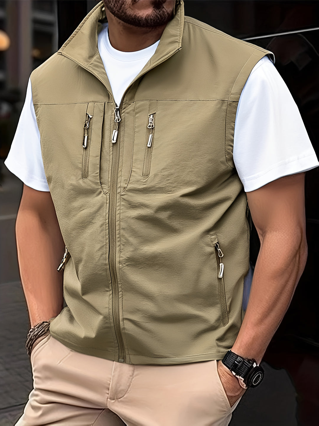 Gilet da uomo | Asciugatura rapida | Senza maniche | Più tasche | Poliestere