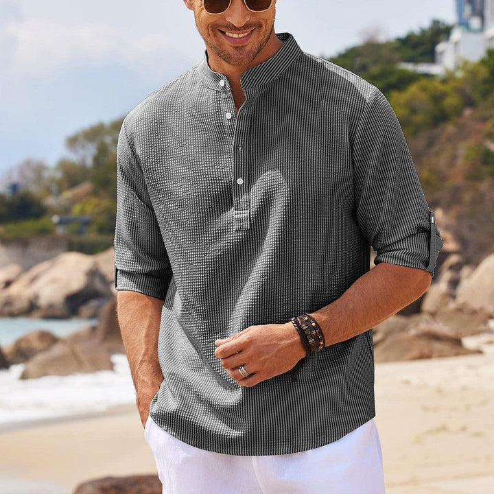 Camicia Casual Senza Collo | Leggera & Traspirante | Comfort Estivo Elegante