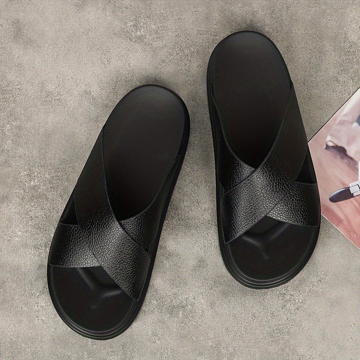 Sandali da Uomo | Antiscivolo & Confortevoli | Casual & Outdoor | Ecopelle Nera