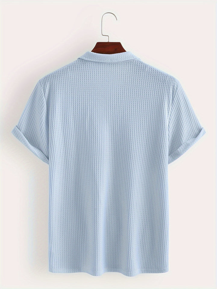 Camicia da uomo | Tessuto leggero con semi-trasparenza | Maniche corte | Modello estivo
