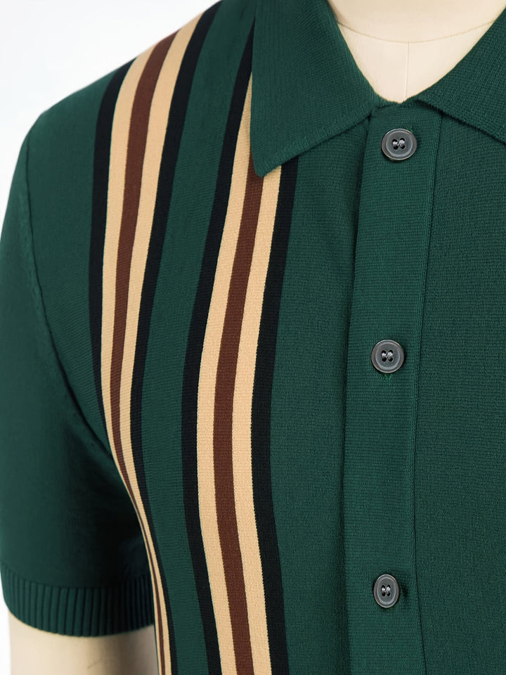 Polo da Uomo | Vintage Stripes | Slim Fit & Stretch | Casual & Golf
