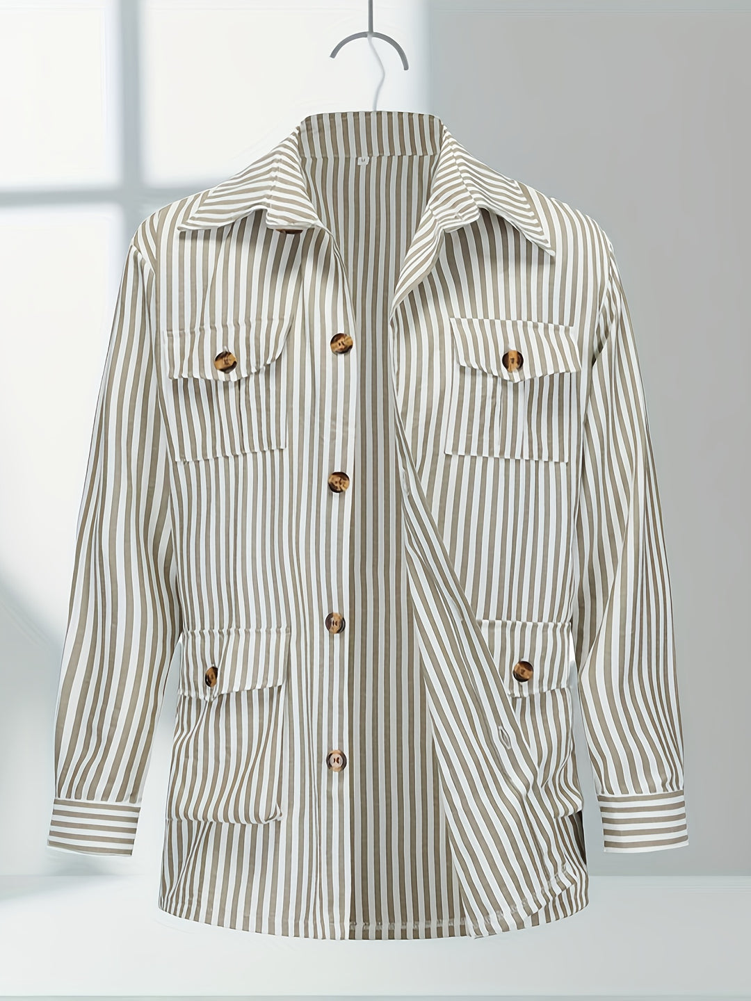 Giacca da uomo | Righe verticali | Maniche lunghe | Formale e casual | Poliestere-cotone