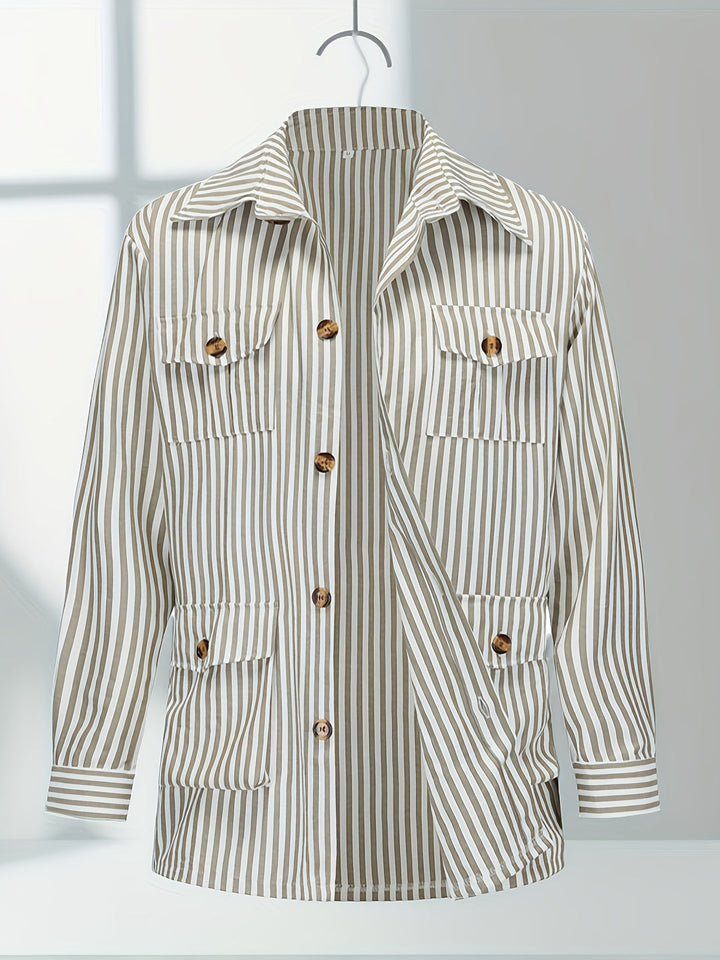 Giacca da uomo | Righe verticali | Maniche lunghe | Formale e casual | Poliestere-cotone