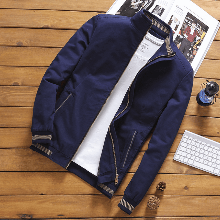 Giacca Uomo | Slim Fit in Cotone | Zip Frontale & Tasche Laterali | Modello Corto