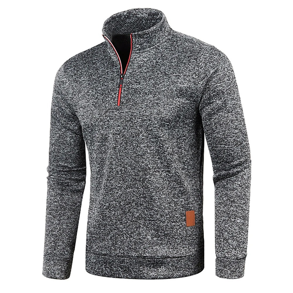 Maglioni Uomo | Collo Alto con Mezza Zip | Maglione Invernale Caldo