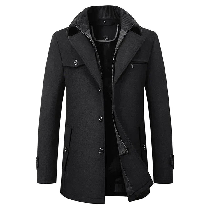 Cappotto Uomo | Lana Sintetica Calda | Tessuto a Nodi