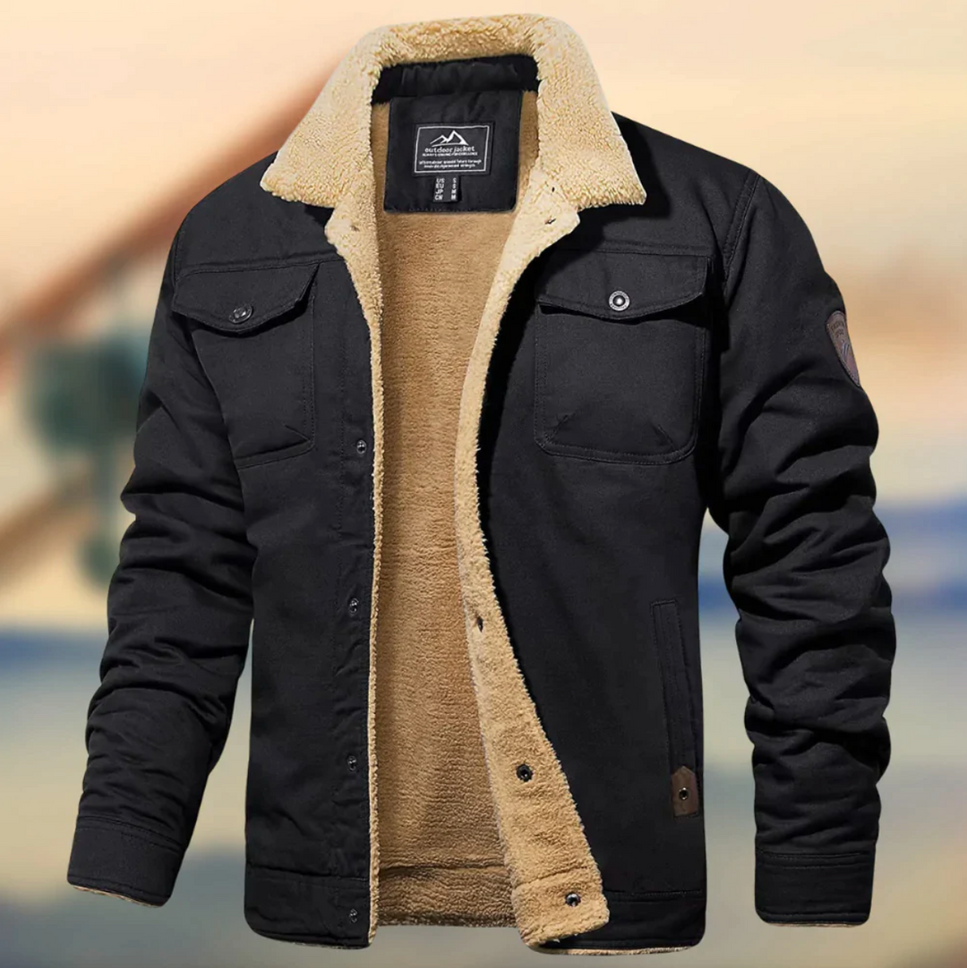 Cappotto Invernale da Uomo | Giacca Casual Foderata | Interno in Pile & Colletto a Revers | Poliestere