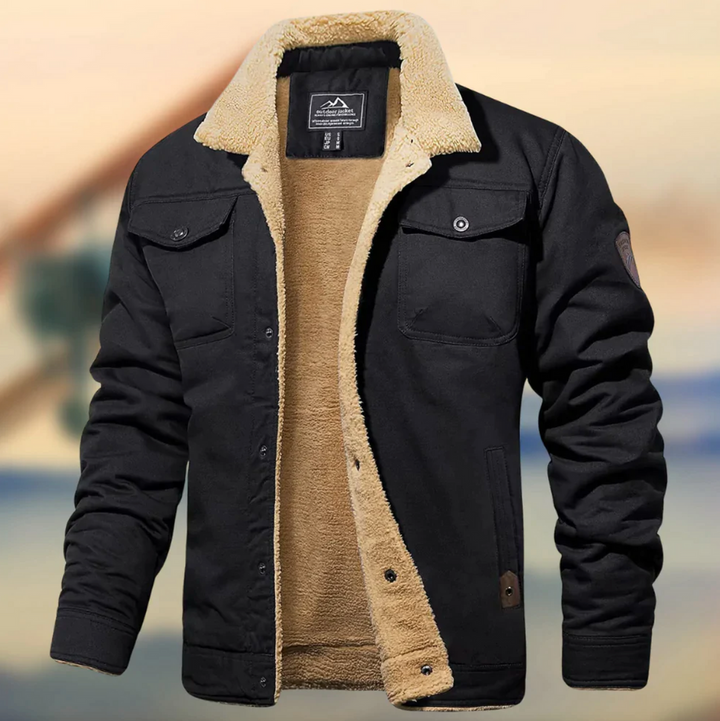 Cappotto Invernale da Uomo | Giacca Casual Foderata | Interno in Pile & Colletto a Revers | Poliestere