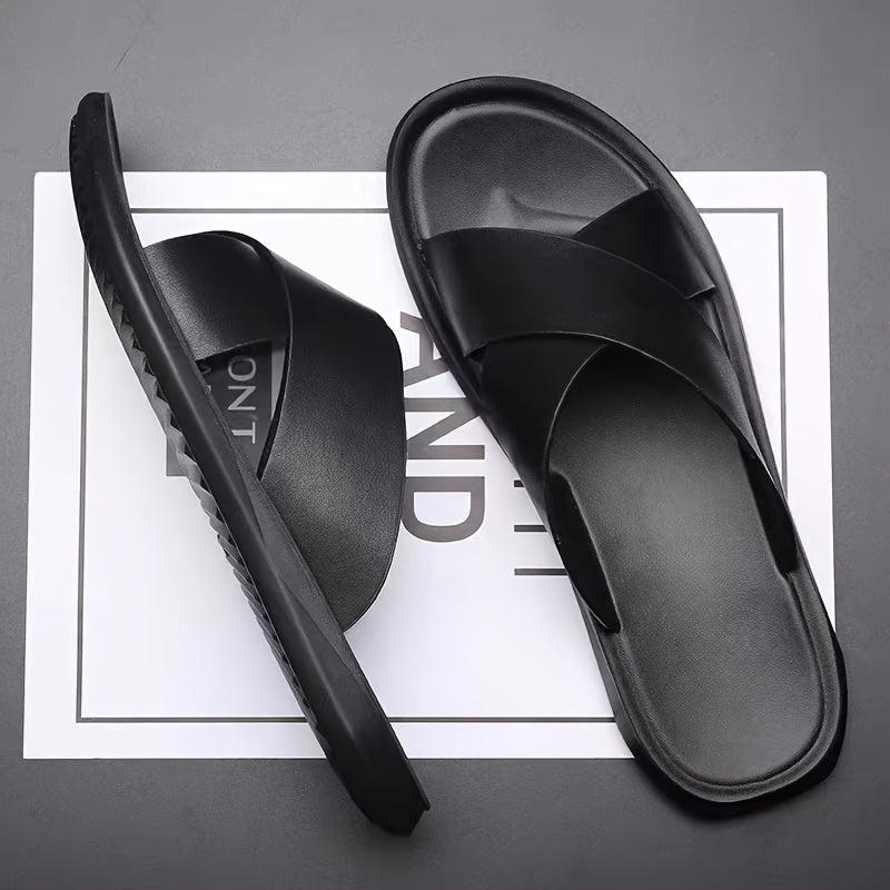 Pantofole da Uomo | Sandali Aperto con Cinghie Incrociate | Suola in PU e Gomma Antiscivolo | Scarpe Estive Leggere