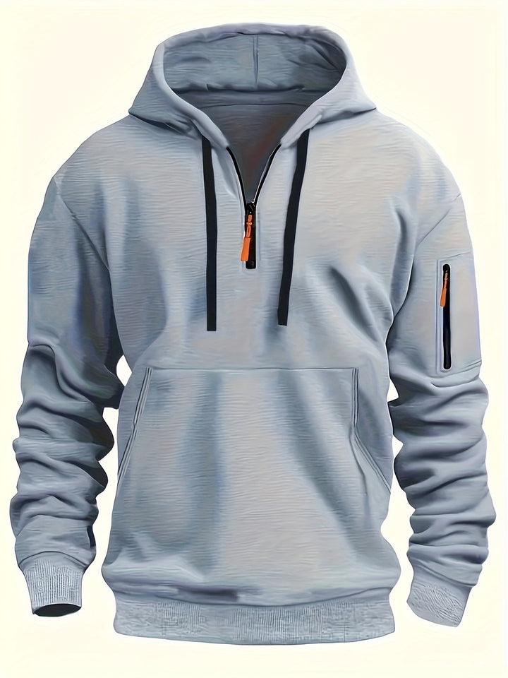 Felpa con cappuccio da uomo | Felpa calda | Stile minimalista | Poliestere | Autunno-Inverno