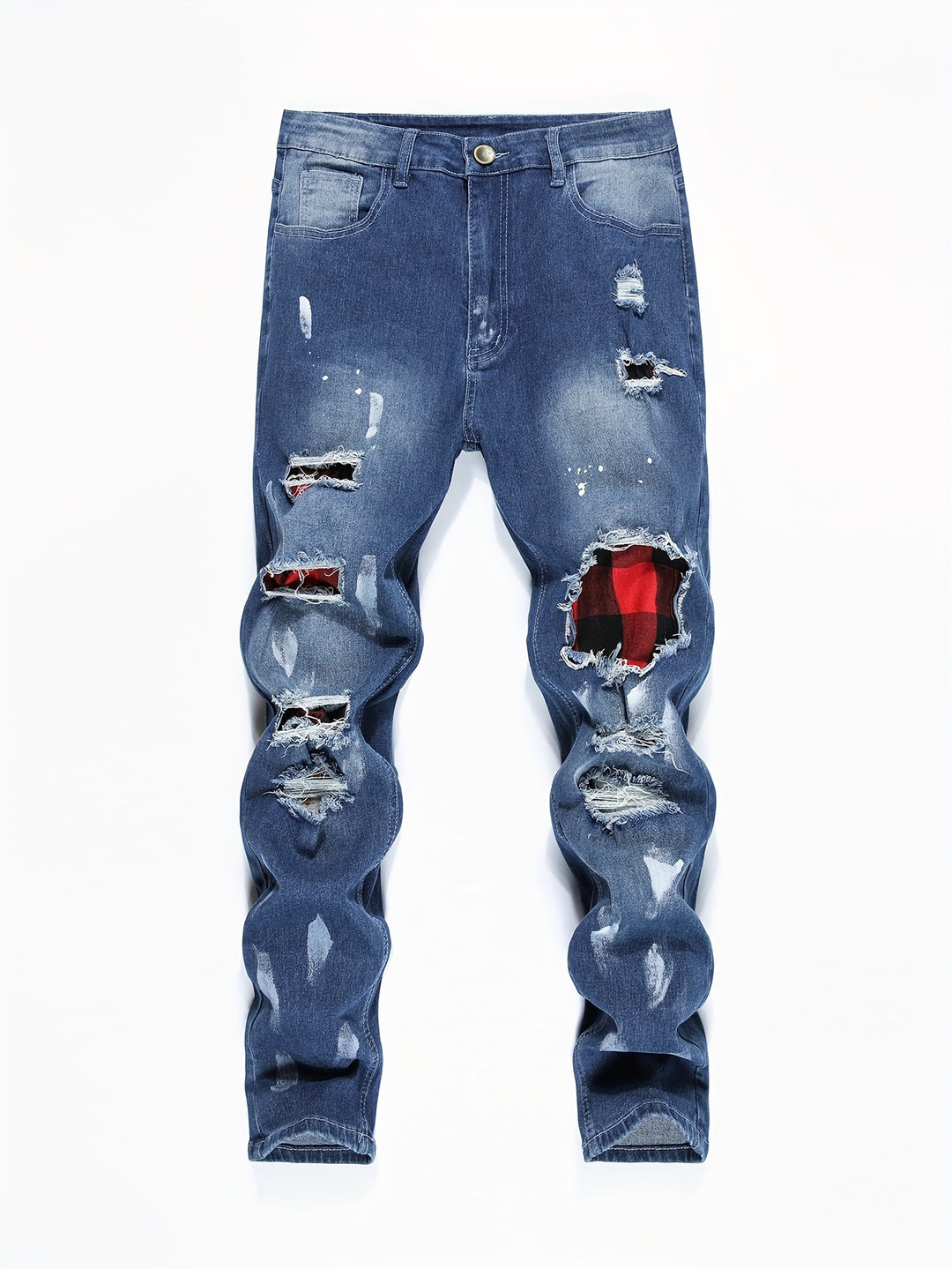 Jeans Patchwork da Uomo | Vestibilità Slim | Denim Stretch | Stile Trendy