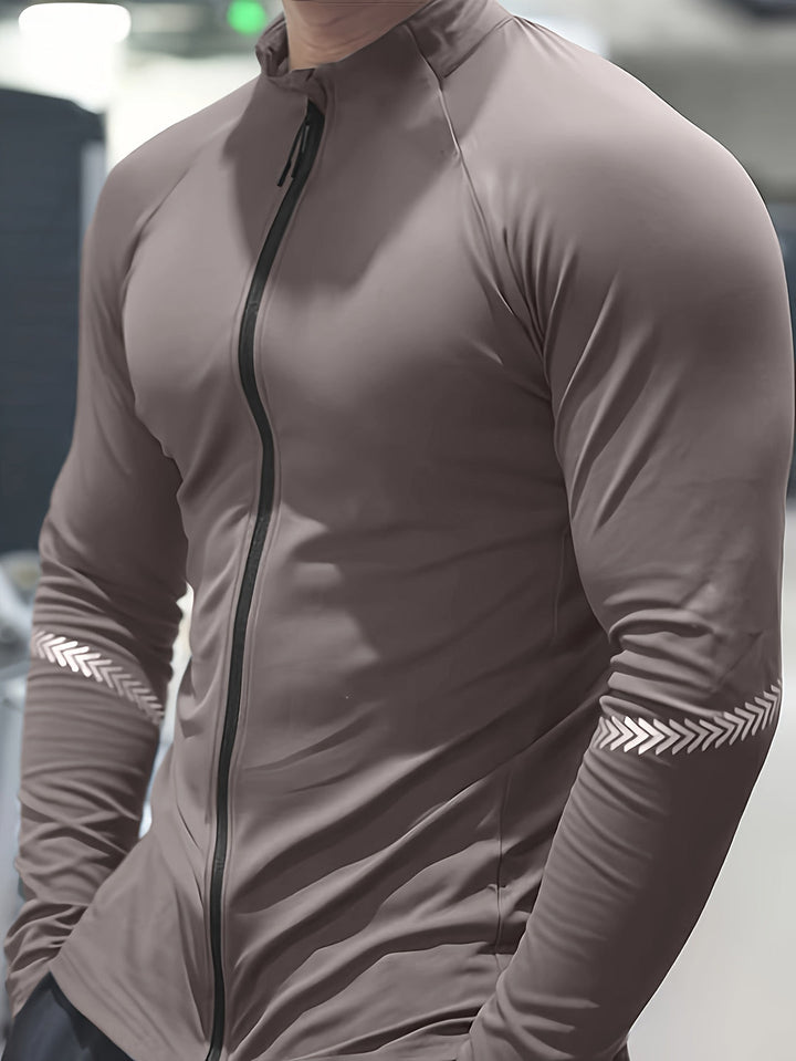 Giacca Sportiva Uomo | Asciugatura Rapida & Leggera | Protezione Solare & Traspirante | Con Zip & Collo Alto