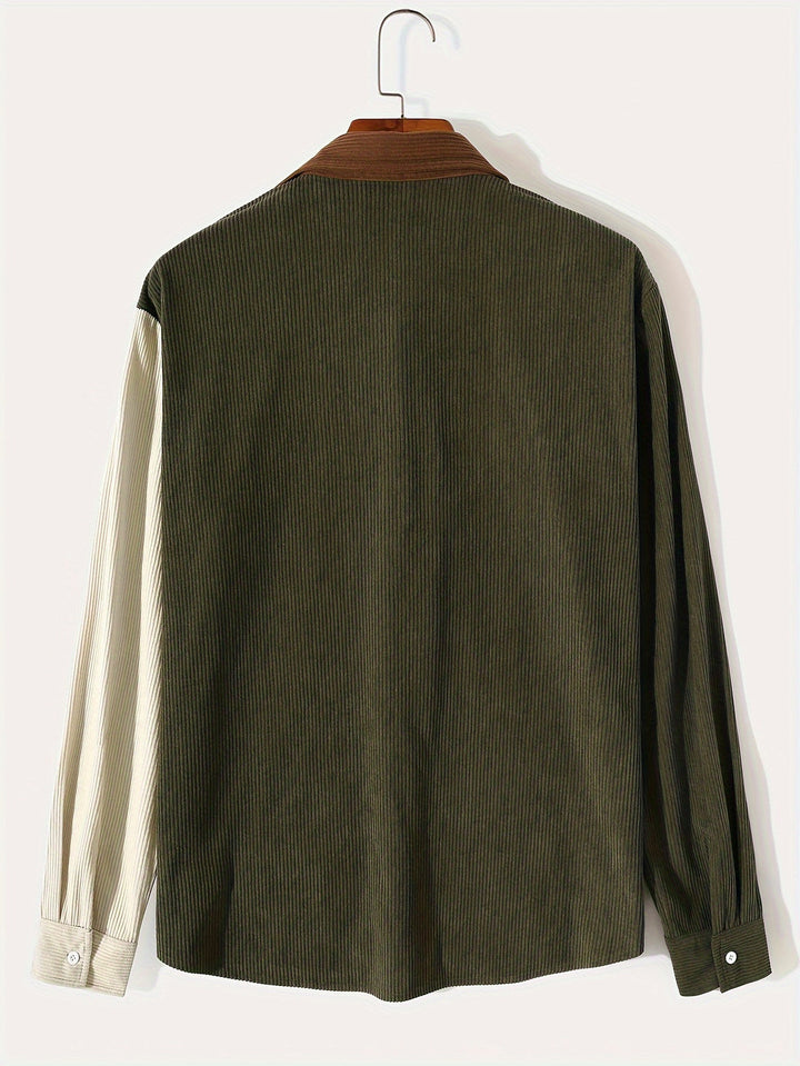 Giacca da uomo con blocchi di colore | Maniche lunghe | Colletto rovesciato | Poliestere