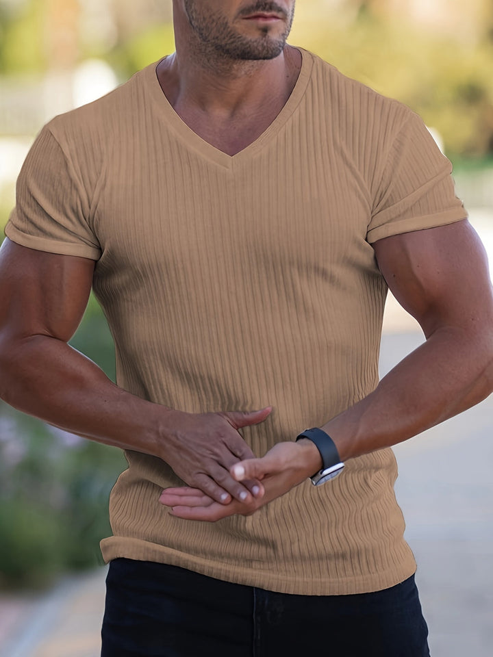 T-shirt da Uomo | Collo a V & Maniche Corte | Traspirante & Confortevole | Estate
