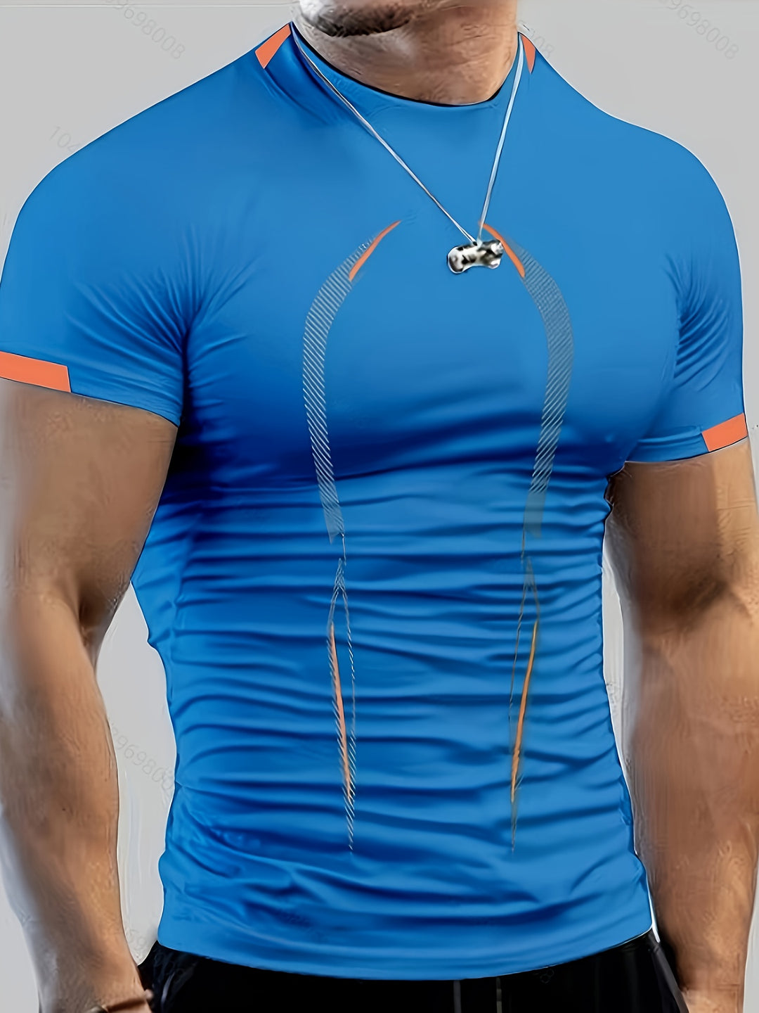 Maglietta Sportiva Uomo | Blocchi di Colore & Slim Fit | T-shirt Asciugatura Rapida con Collo Rotondo