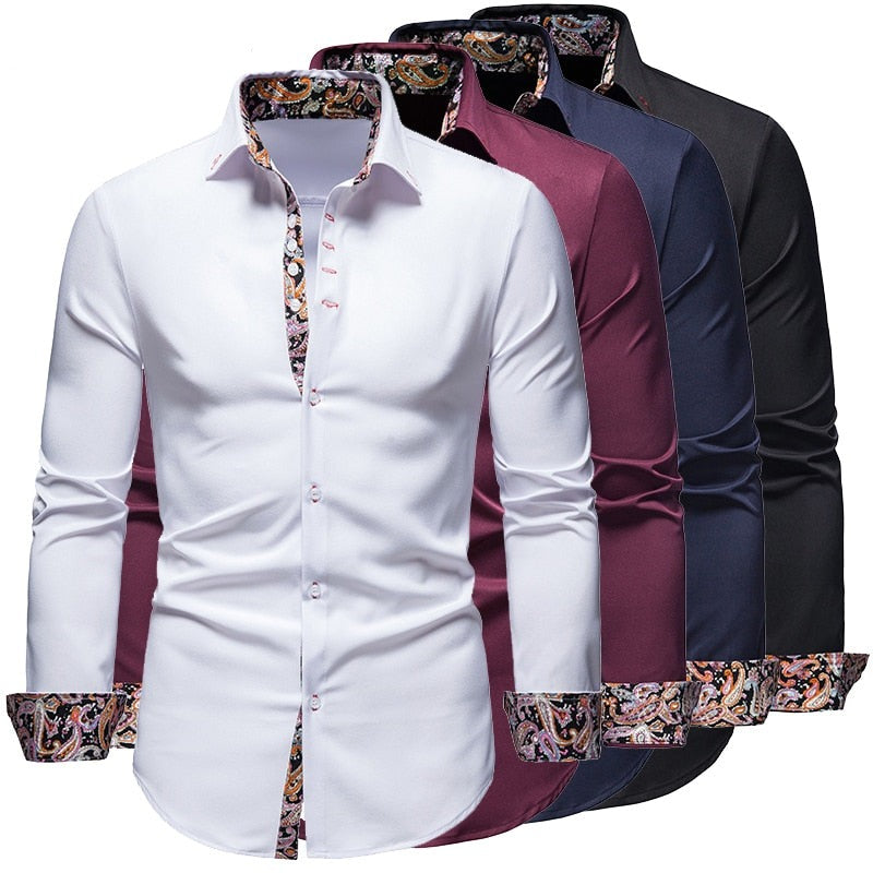 Camicia da Uomo | Moderna ed Elegante | Comfort in Cotone | Vestibilità Slim