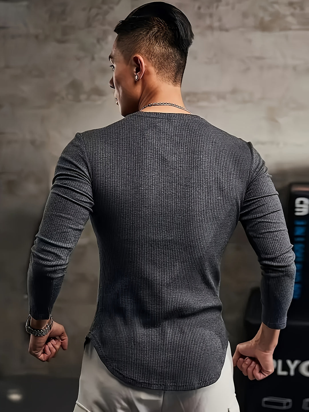 T-shirt Uomo | Collo a V & Maniche Lunghe | Alta Elasticità & Comfort | Casual