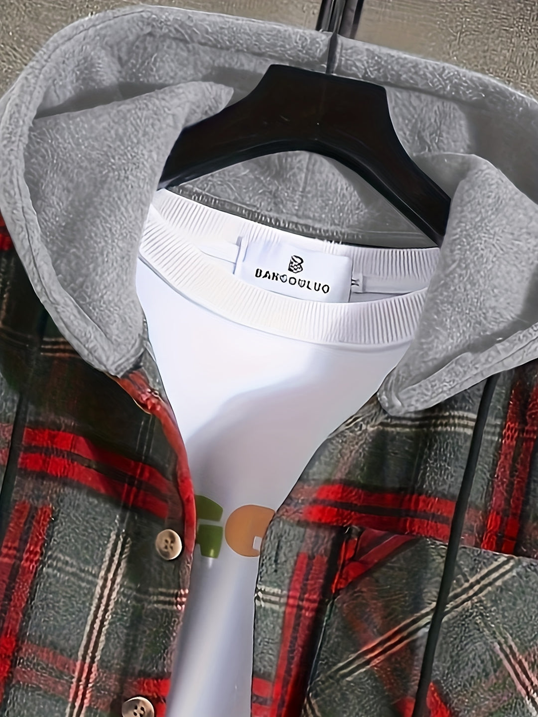 Giacca da Uomo | Motivo a Quadri | Con Cappuccio & Chiusura con Bottoni | Casual