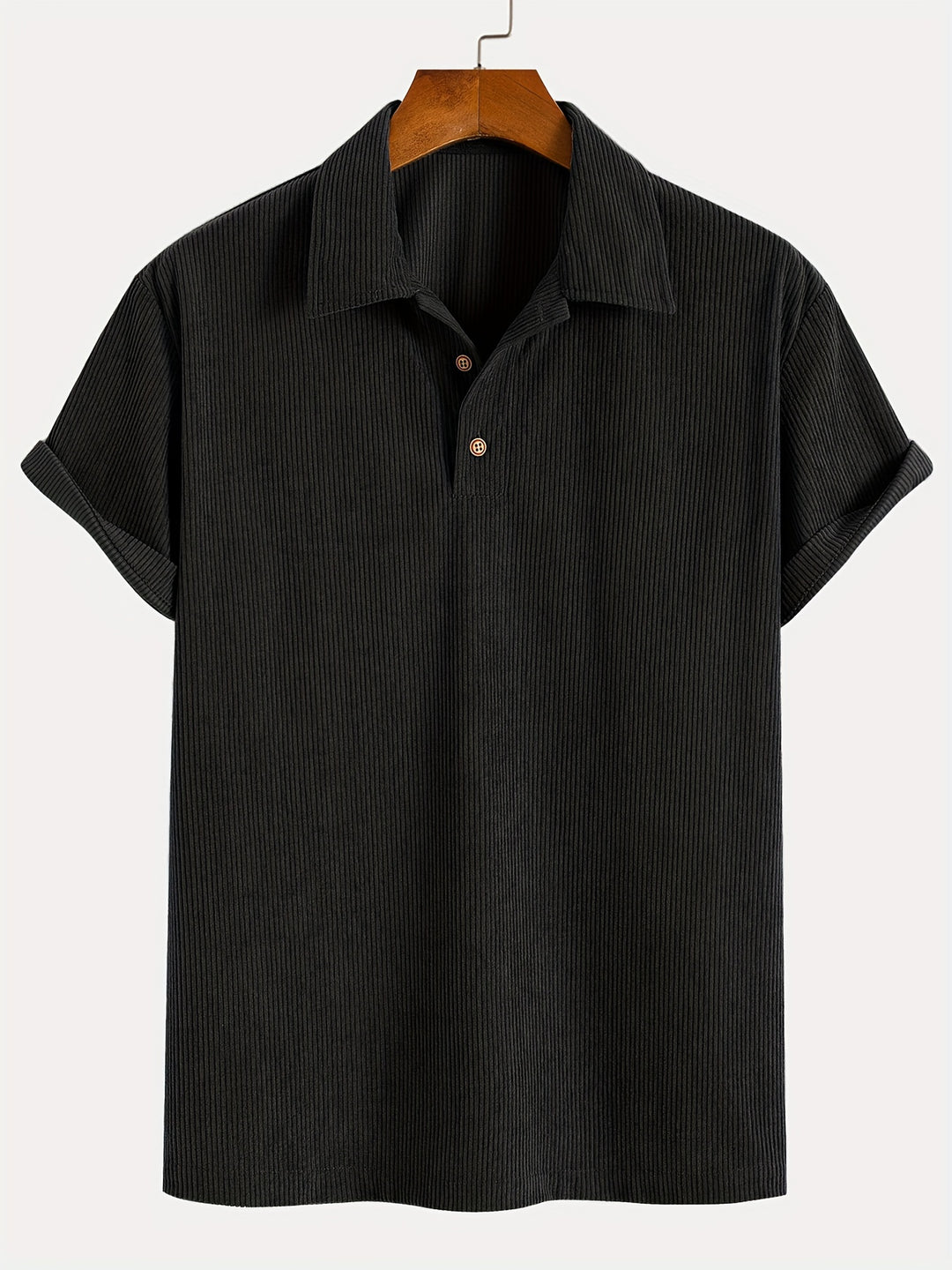 Camicia da uomo | Struttura a coste, Traspirante e Confortevole | Maniche corte